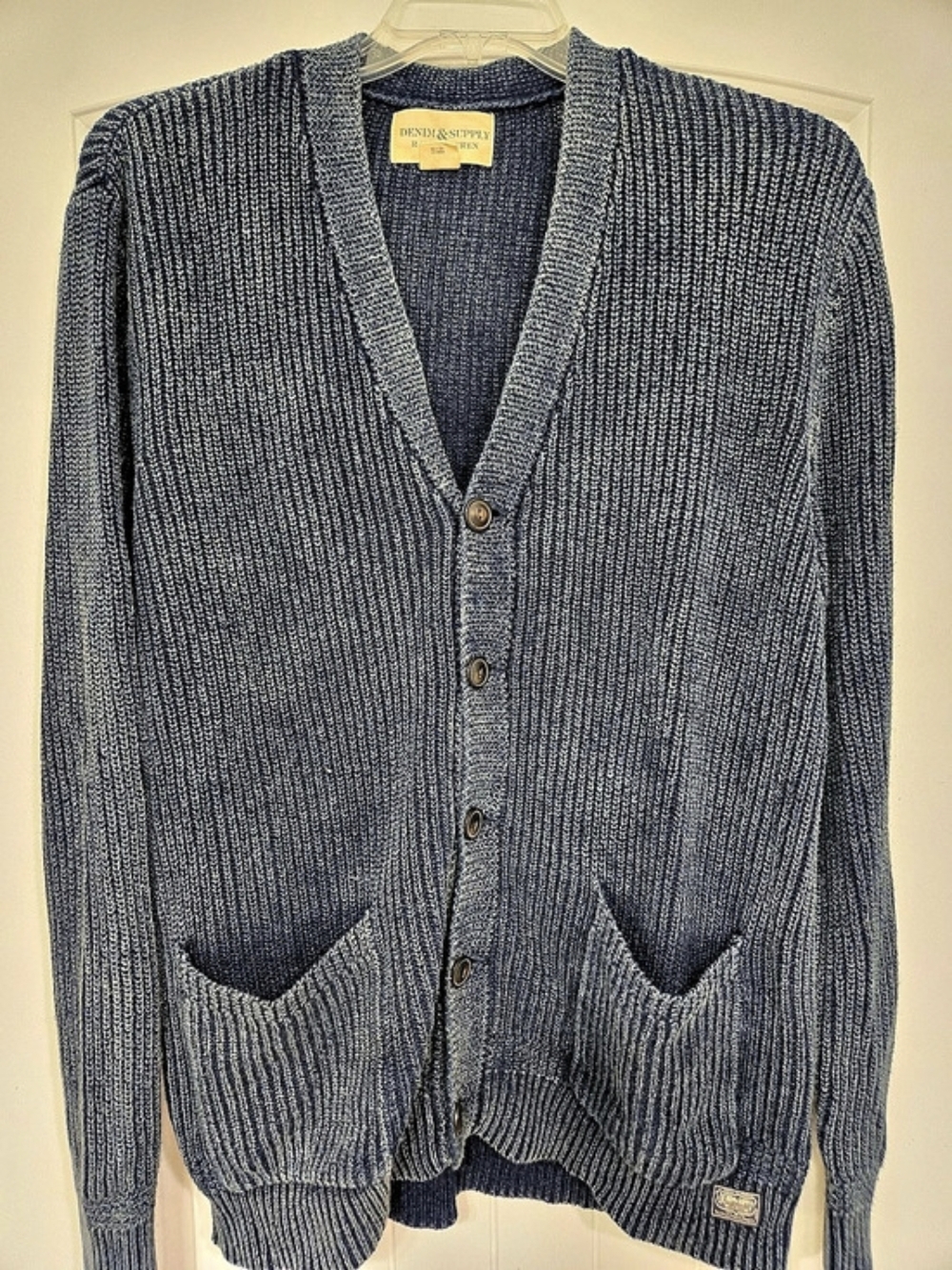 Denim & Supply Ralph Lauren Cotton Cardigan in Blue XL Like New